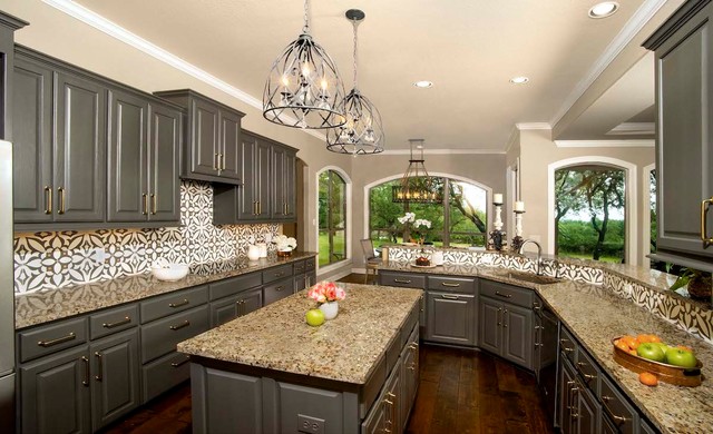 Dark Lacquered Cabinets In Benjamin Moore S Kendall Charcoal American Traditional Kitchen Austin By Paper Moon Painting Houzz Dark Lacquered Cabinets In Benjamin, Moores Kitchen Cabinets