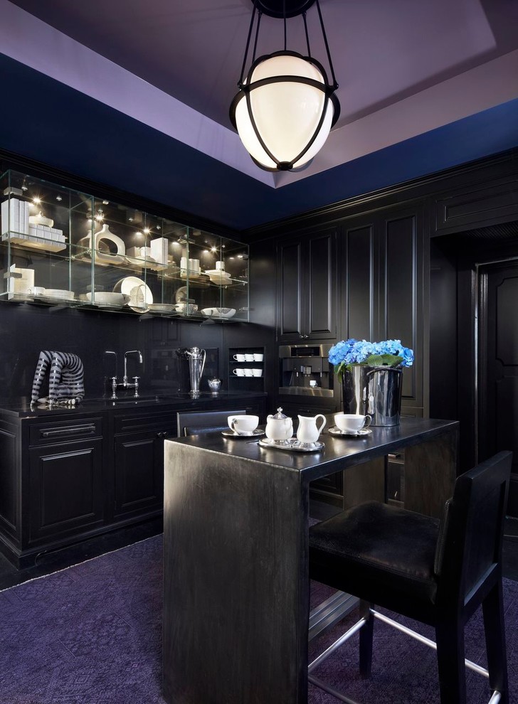 Dark, Moody Kitchen Modern Kitchen Chicago by Fredman Design
