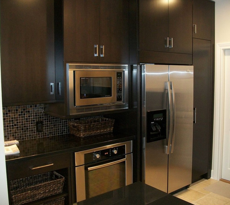 Dark Wood Contemporary Kitchen Contemporary Kitchen Houston by