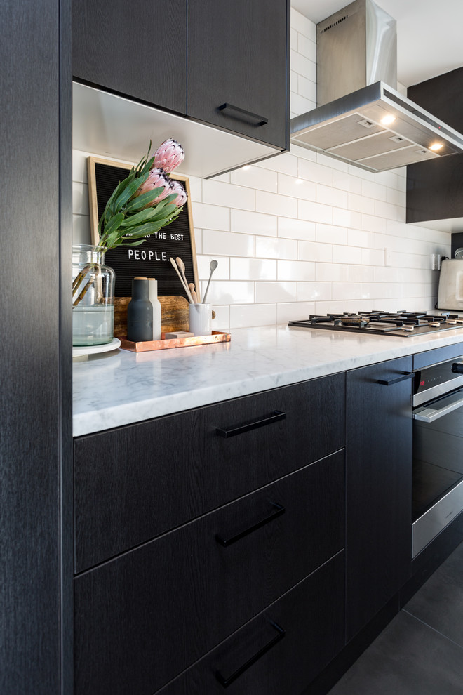 Dark Woodgrain Touchtex Melamine Kitchen - Modern - Kitchen ...