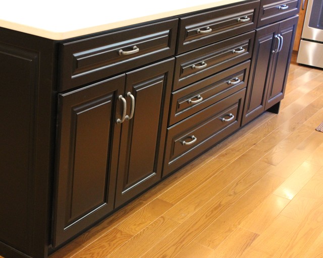 Davenport Iowa Kitchen Remodel With Wall Removed and Large Island