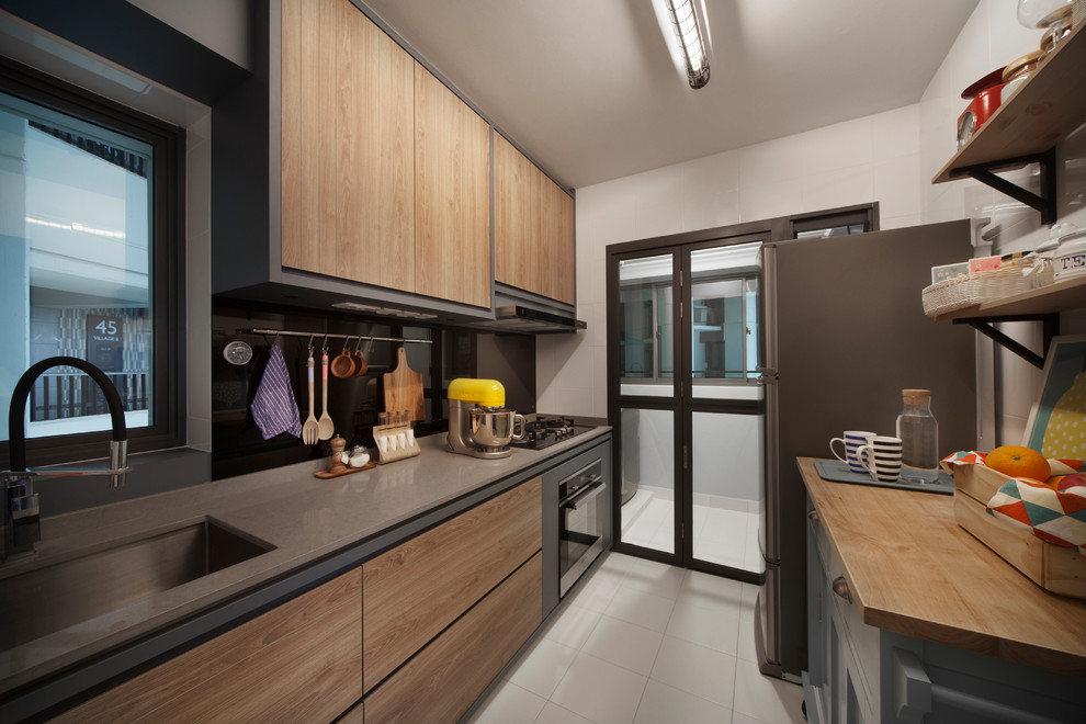 This is an example of a scandi kitchen in Singapore.