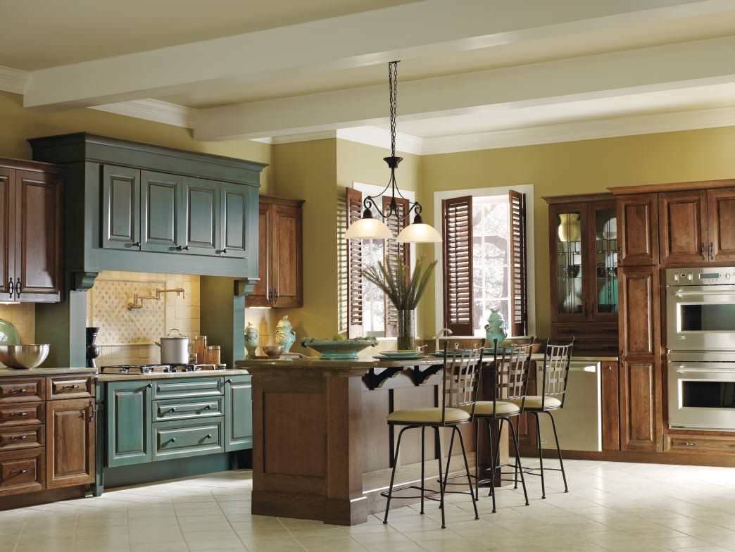 Decora Turquoise Rust Cabinets Traditional Kitchen Other By Masterbrand Cabinets Inc Houzz