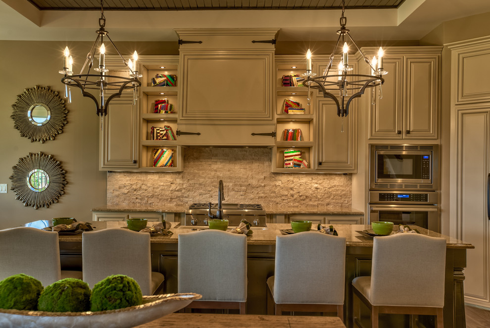 Deer Creek 1.5 Story Custom Home Rustic Kitchen Omaha by