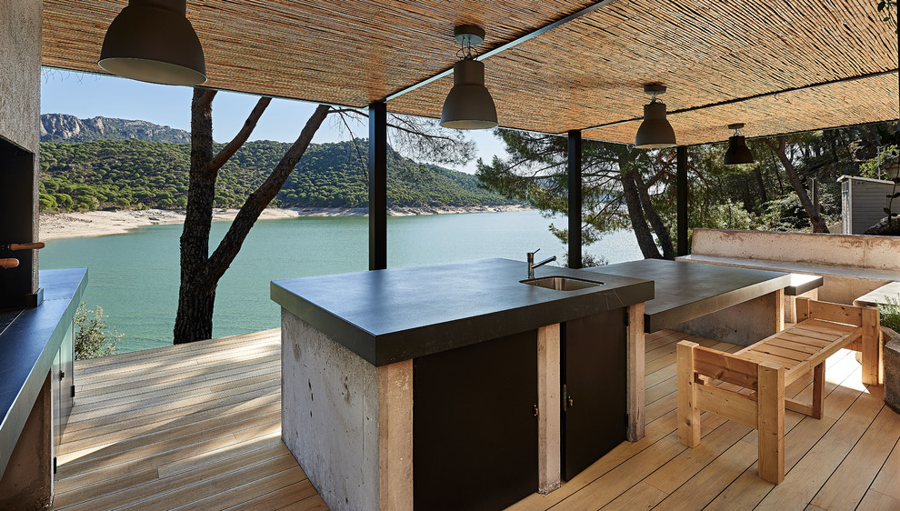 Photo of a world-inspired kitchen in Houston.