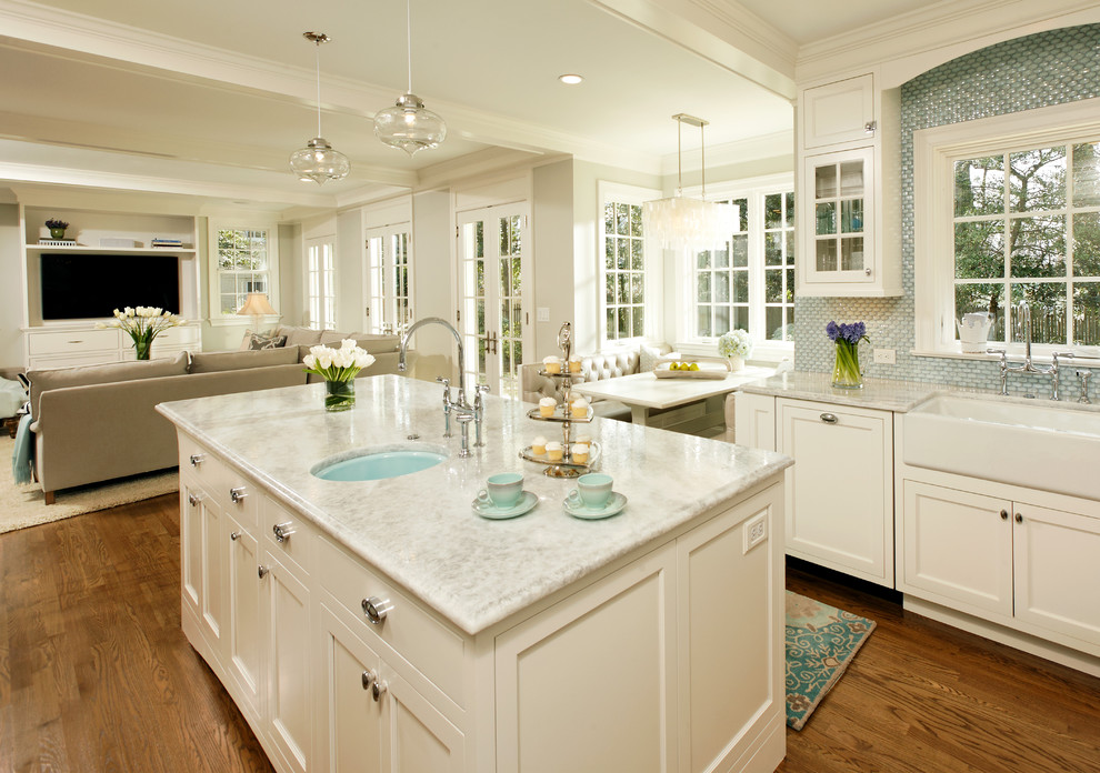Design ideas for a traditional kitchen in DC Metro with quartz worktops.