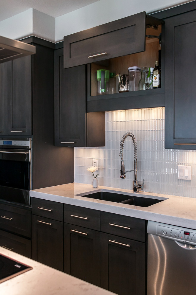 Denver Kitchen Remodel with Island Cooktop and Stainless Hood Above