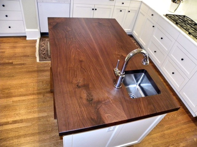 Distinctive Texas Walnut island top by DeVos Woodworking - Farmhouse -  Kitchen - Austin - by DeVos Custom Woodworking