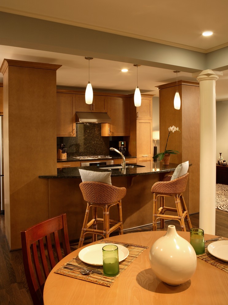 Dining room and breakfast bar Contemporary Kitchen Atlanta by