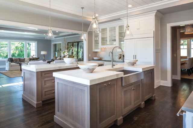 Double Kitchen Island Dream - Transitional - Kitchen - New York - by ...