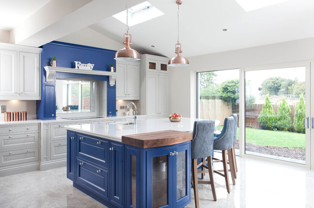 Drawing Room Blue Transitional Kitchen Dublin By Dillons Kitchens Bedrooms Houzz Au
