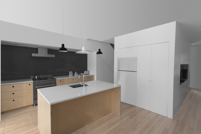 Photo of a scandi kitchen in Montreal.