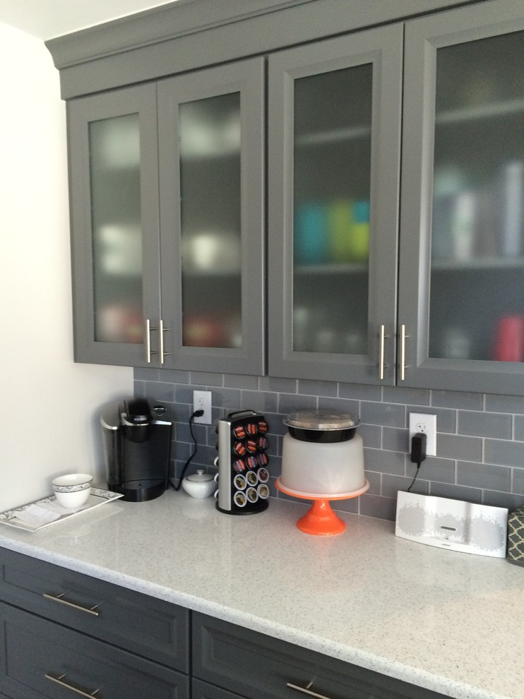 Dynasty Battleship Grey and Pearl Contemporary Kitchen