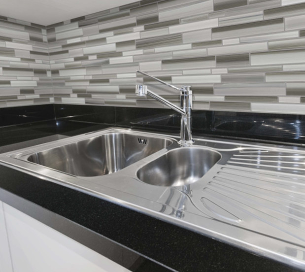 Earth Fusion Glass Mosaic Backsplash Tile Contemporary Kitchen