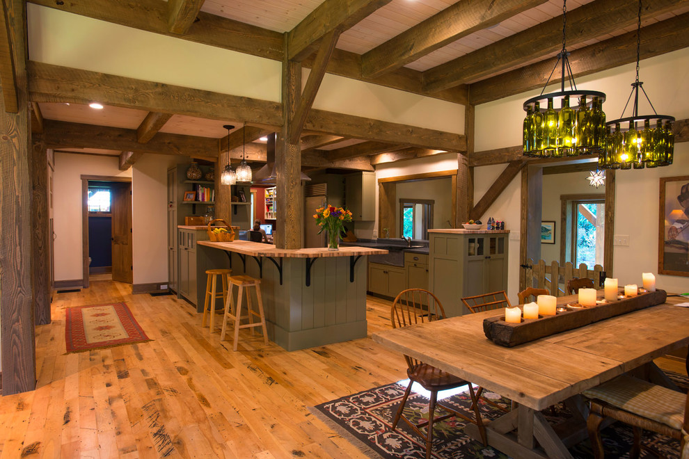 East Coast Barn Style - Rustic - Kitchen - Boston - by Bensonwood | Houzz