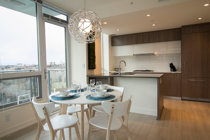 Eau Claire Condo - Modern - Kitchen - Calgary - by Lush Interiors Inc