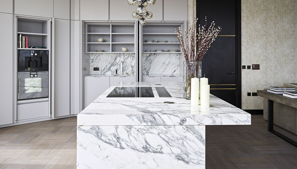 Inspiration for a contemporary kitchen in Surrey.