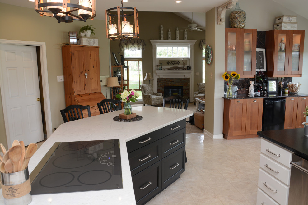 Eldersburg, MD Kitchen Black & White Quartz Countertops Traditional