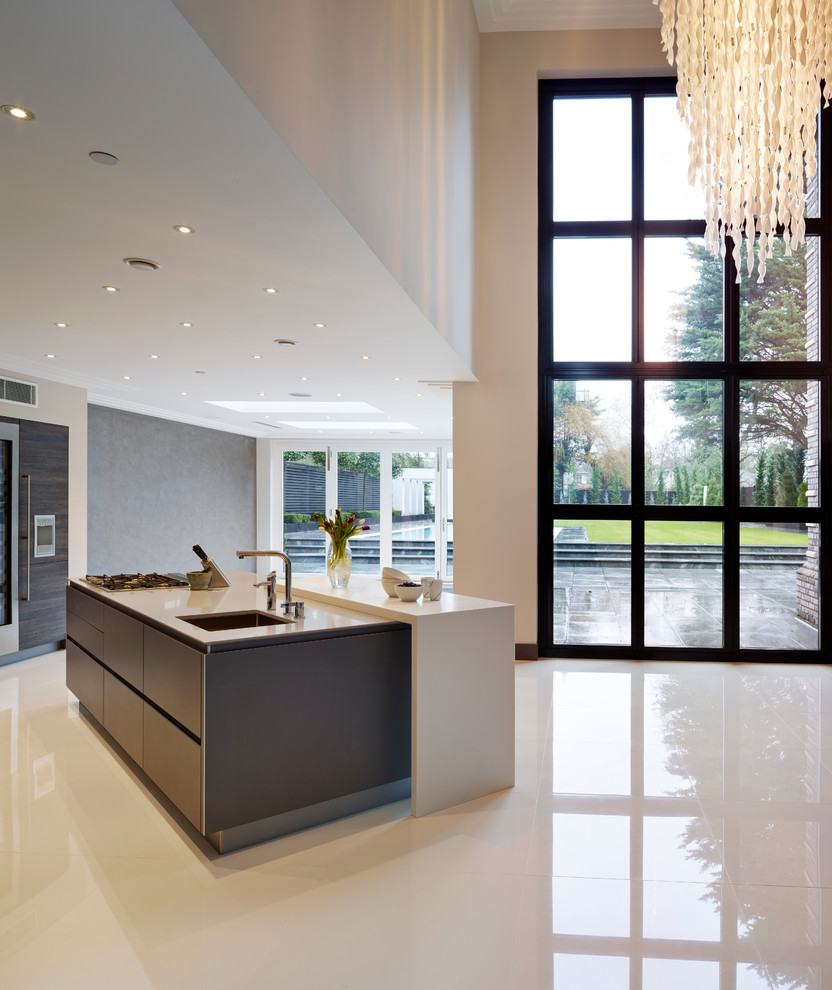 Inspiration for a large contemporary kitchen in Essex.