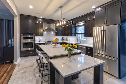 Grey-stained shaker kitchen in Philadelphia