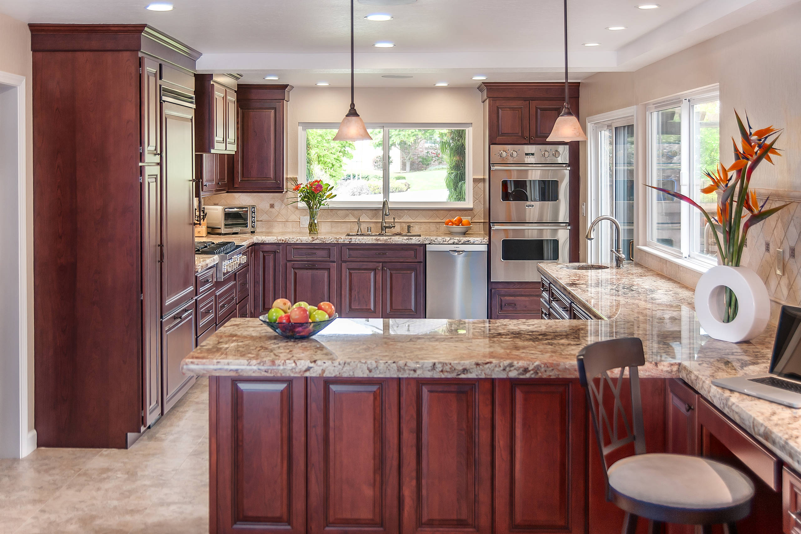 Cherry Red Kitchen Cabinets