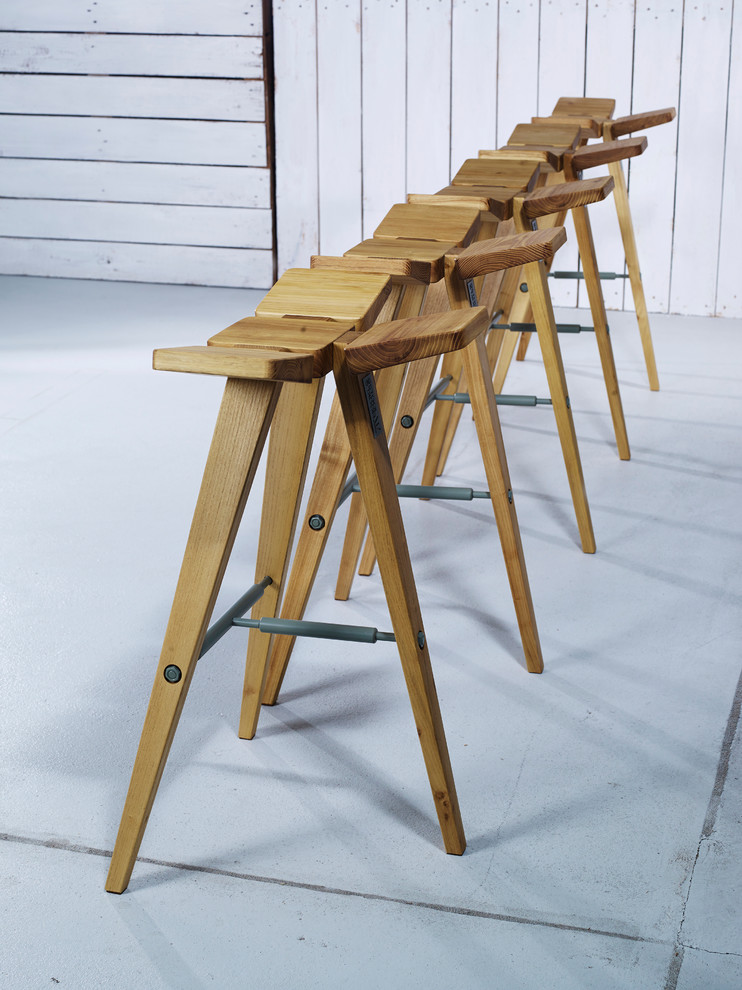 Elm Wood Kitchen Island Stool - Scandinavian - Kitchen - Los Angeles ...