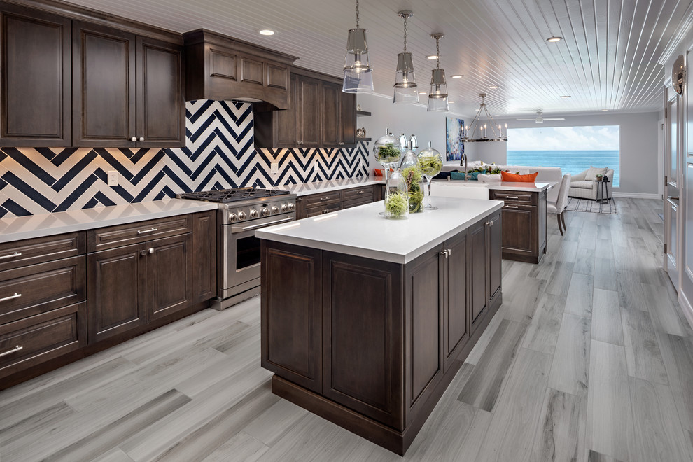 Example of a beach style kitchen design in San Diego