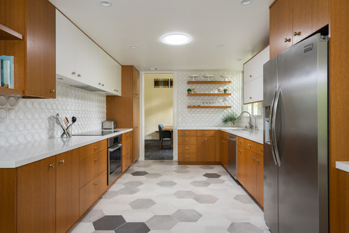 enclosed mid-century kitchen