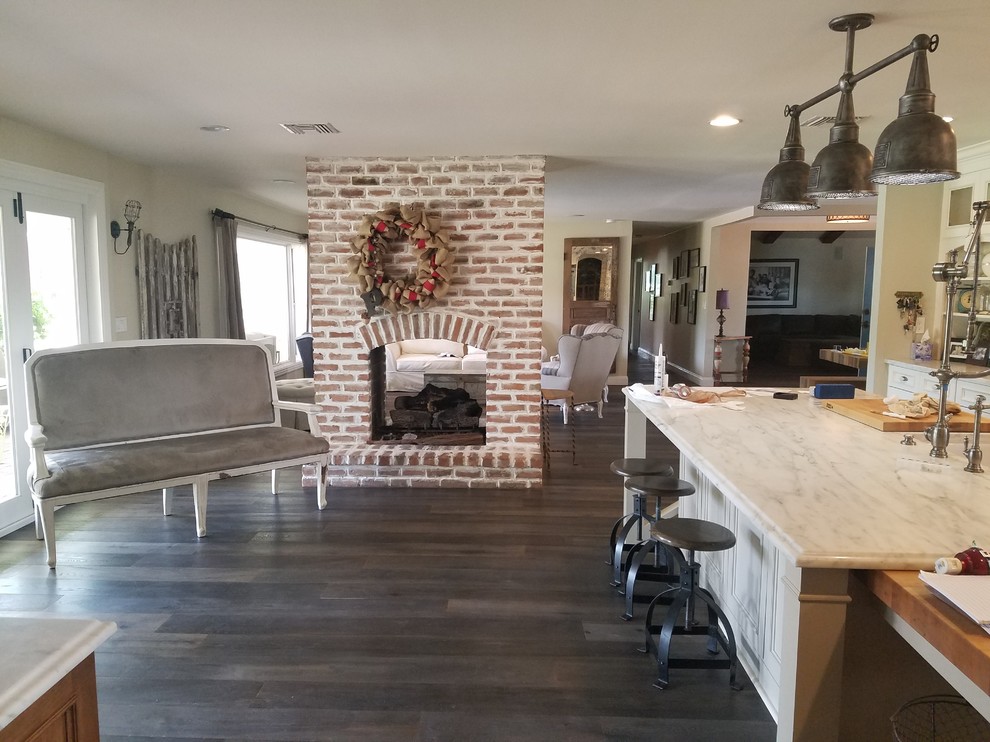 Engineered Hardwood Floor in a ranch style home installed by Mission
