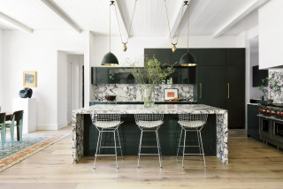 Traditional White Kitchen with English Manor-Style Cabinetry