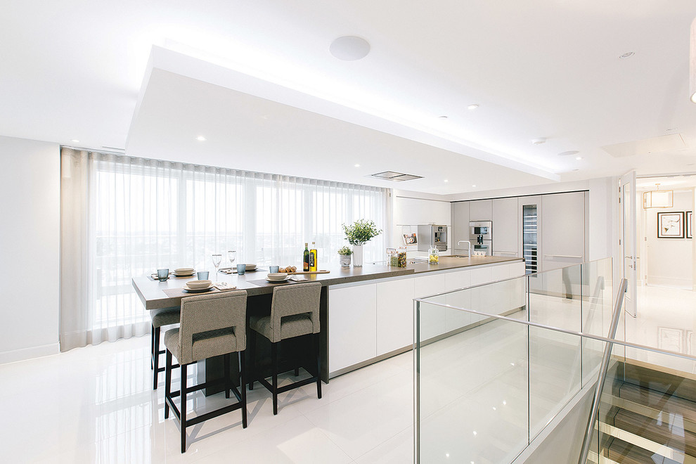 Curated visual reference: Picture Idea: Essex Coast Penthouse Tiles Contemporary Kitchen London