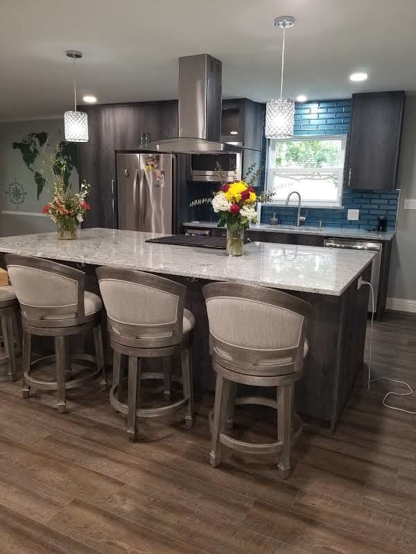 75 Beautiful Kitchen With Gray Cabinets And Blue Backsplash Pictures Ideas November 2020 Houzz