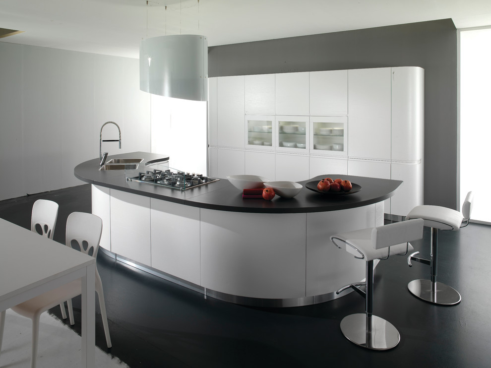 Example of a minimalist kitchen design in Essex