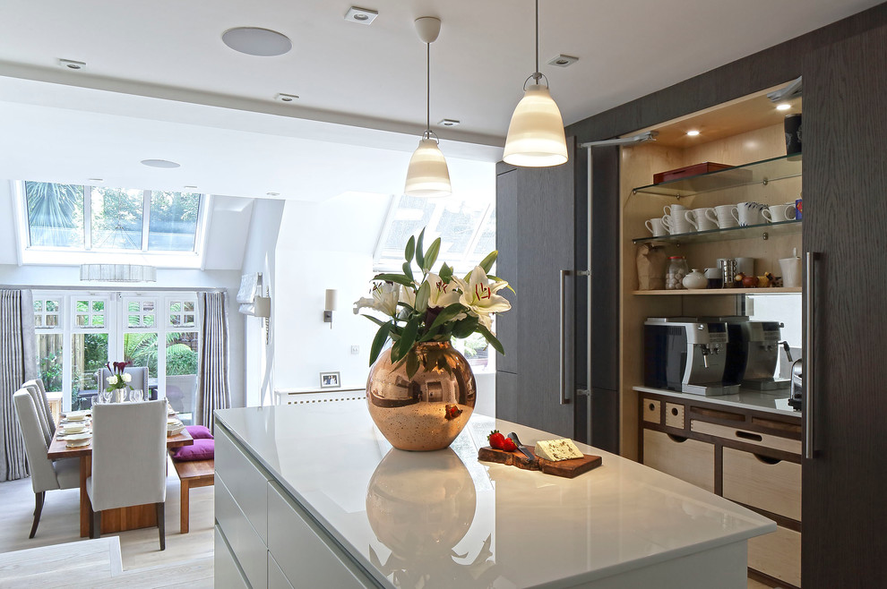 This is an example of a contemporary kitchen in London.