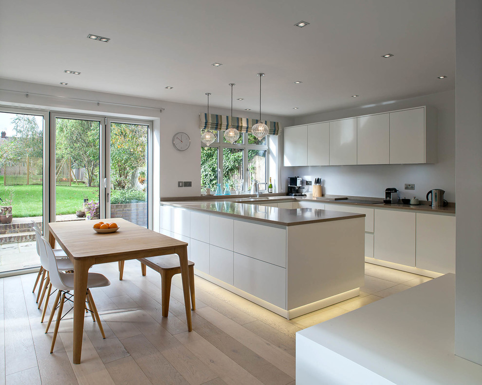 Photo of a large contemporary kitchen in Hertfordshire.