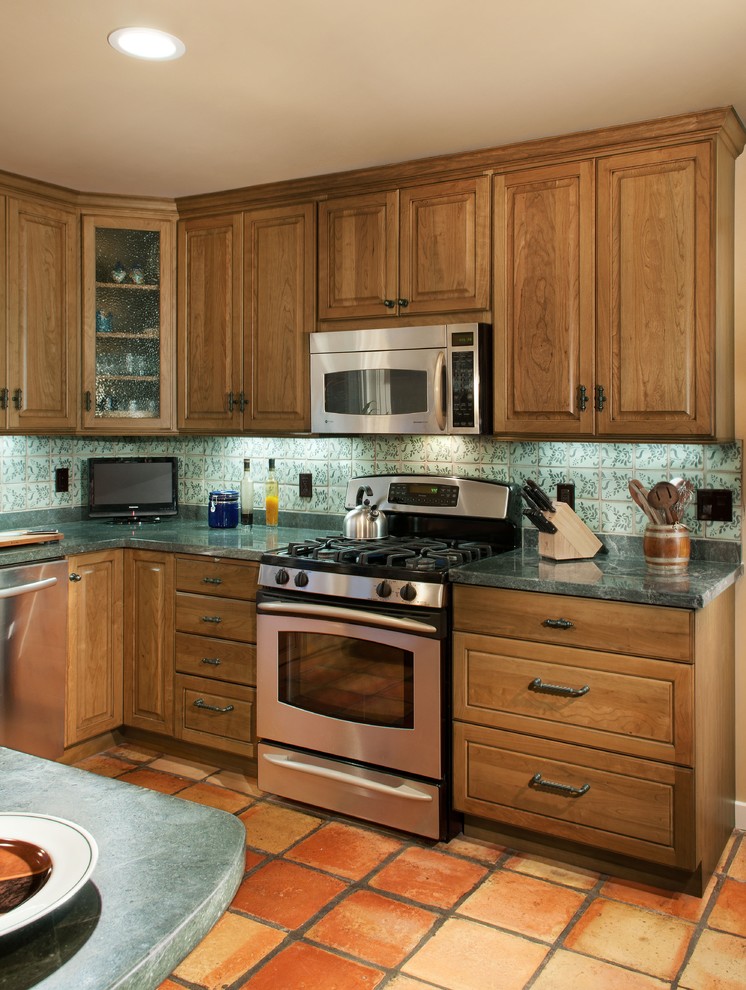 Example of a transitional kitchen design in Santa Barbara