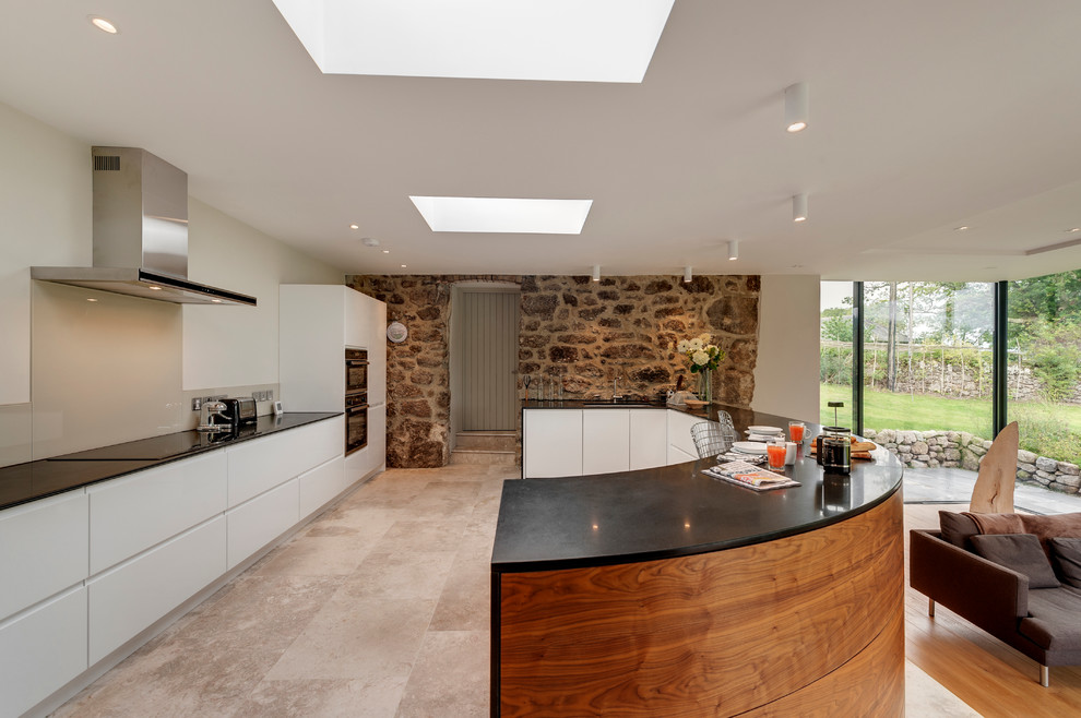 Kitchen - large cottage kitchen idea in Devon