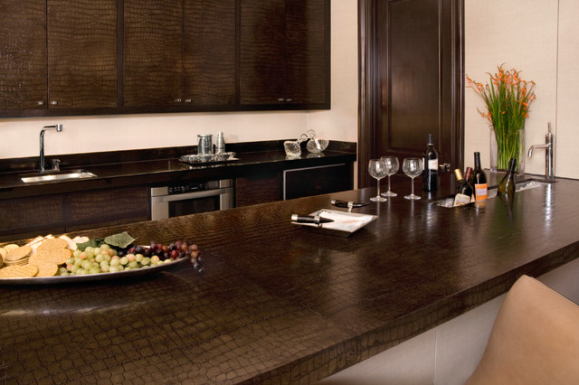 Faux Alligator Finish on Cabinets and Counter Top - Contemporary - Kitchen  - Houston - by Anything But Plain, Inc. | Houzz