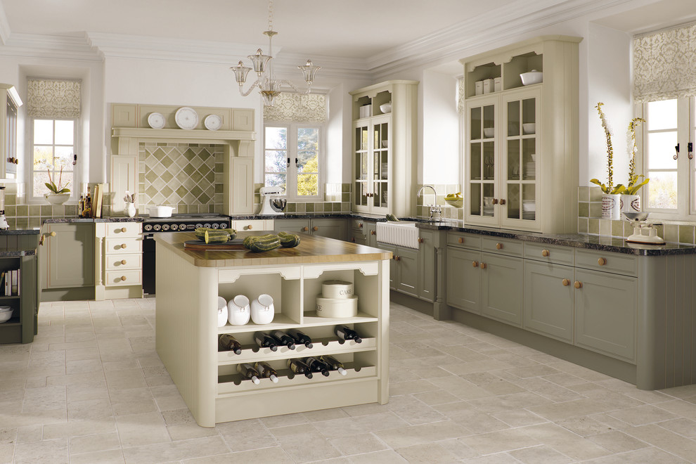 Classic grey and cream kitchen in Cheshire.