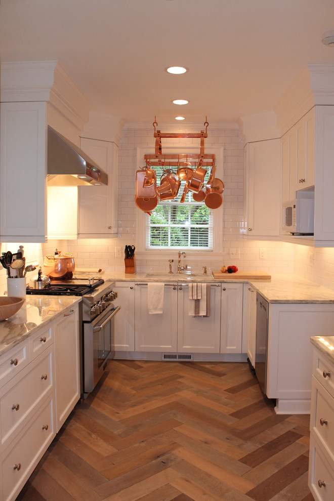 five points kitchen classic, white, marble Clásico Cocina