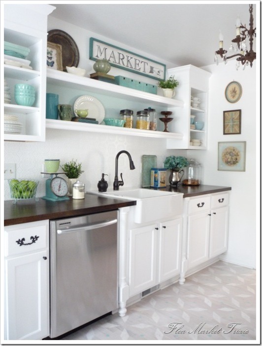 Inspiration for a shabby-chic style kitchen remodel in Other