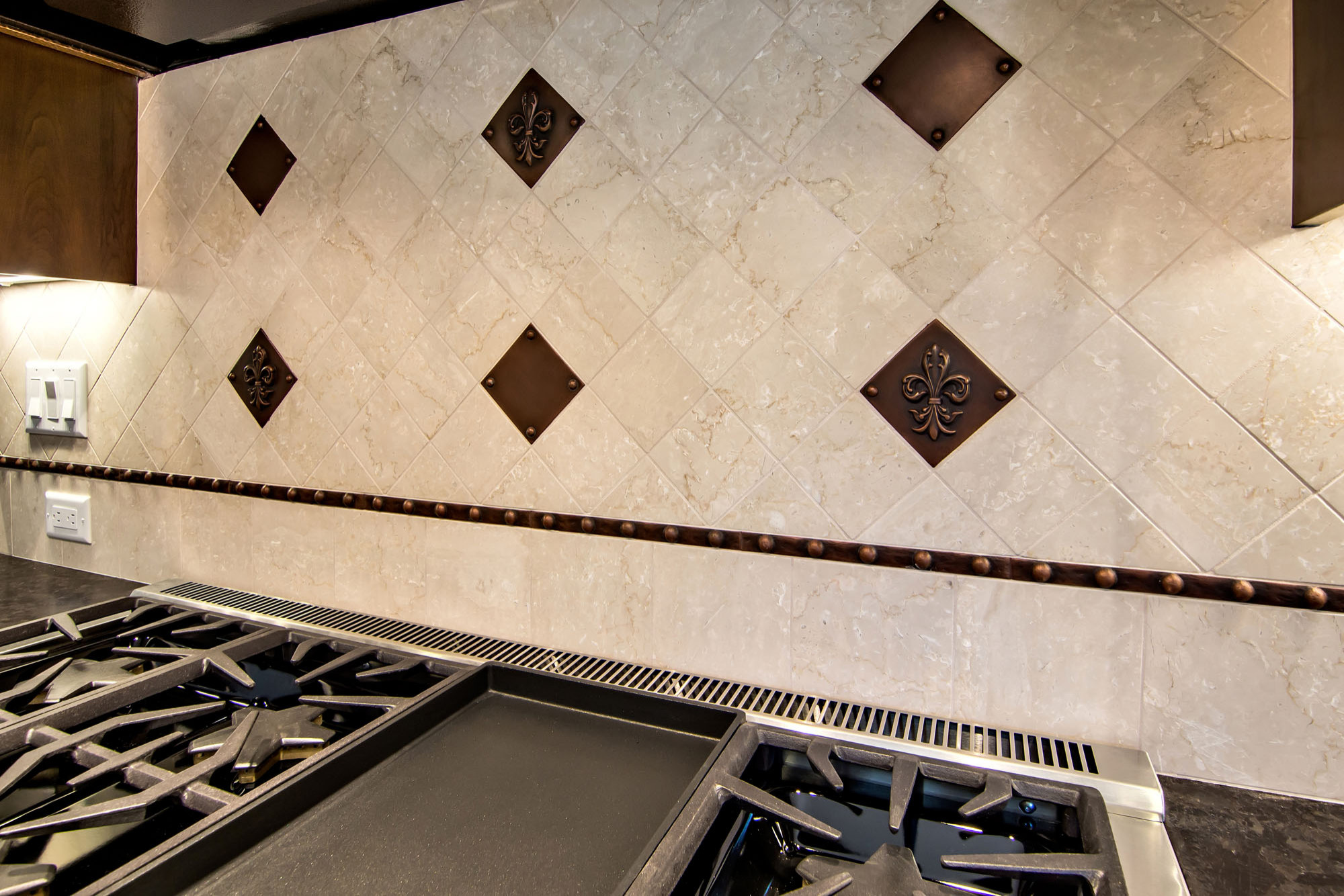 Small Tile Medallions for Kitchen backsplash - fleur de lis