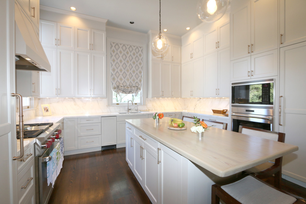 Floor to Ceiling Storage with White Brookhaven Edgemont Recessed Transitional