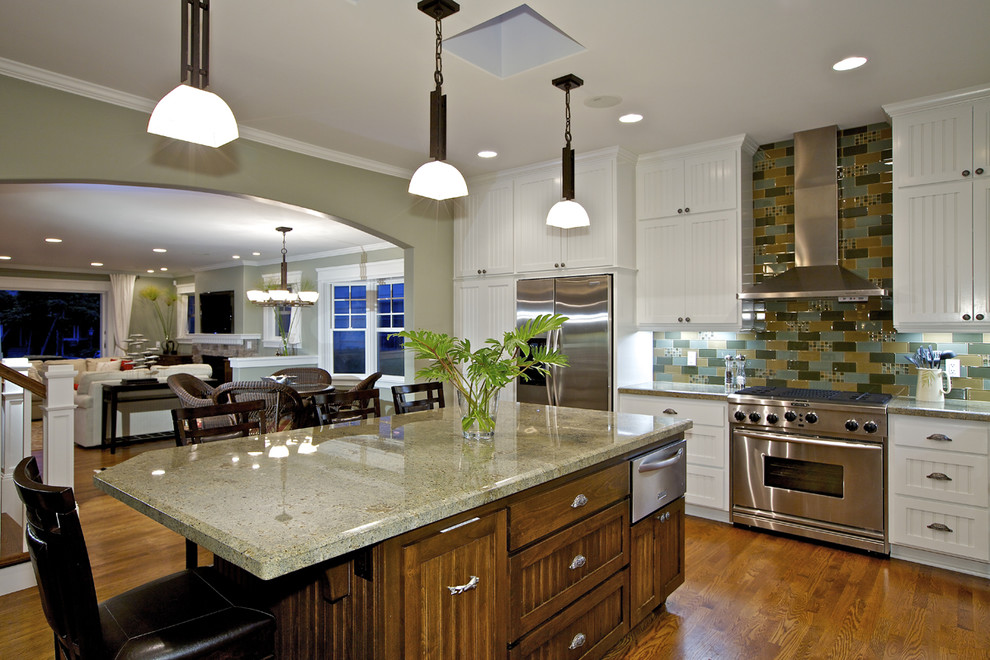 Elegant kitchen photo in San Diego with stainless steel appliances