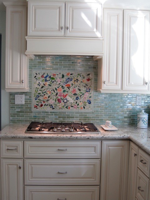Floral Mosaic Kitchen Backsplash