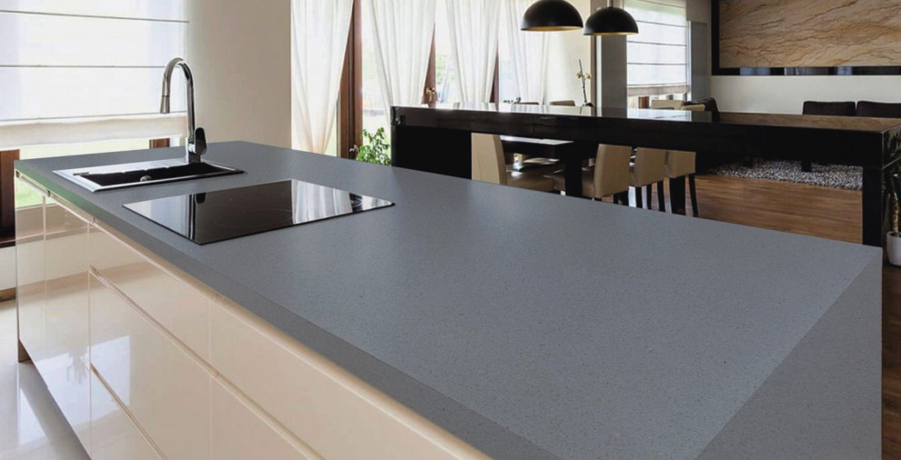 Inspiration for a rural kitchen in London with quartz worktops and grey worktops.