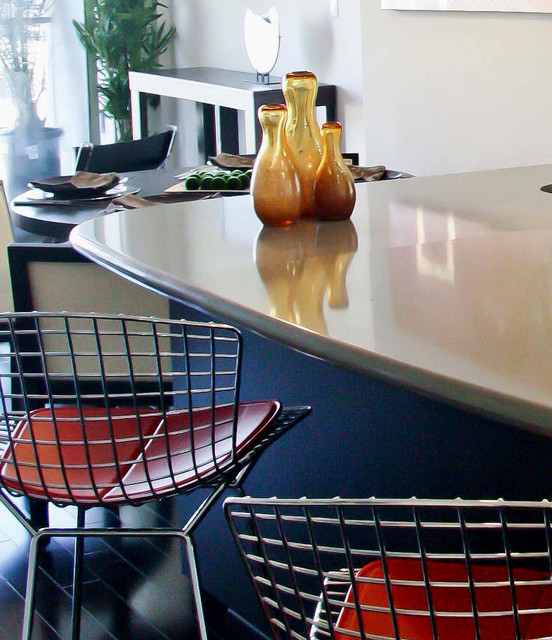 Form Quartz Slab in Dove Grey Contemporary Kitchen Los Angeles