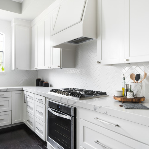 50+ White Herringbone Backsplash ( Tile in Style? ) - White Kitchen!