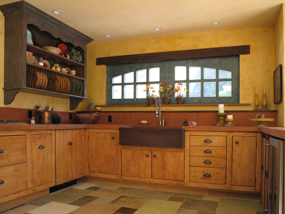 Kitchen in San Francisco with a belfast sink.