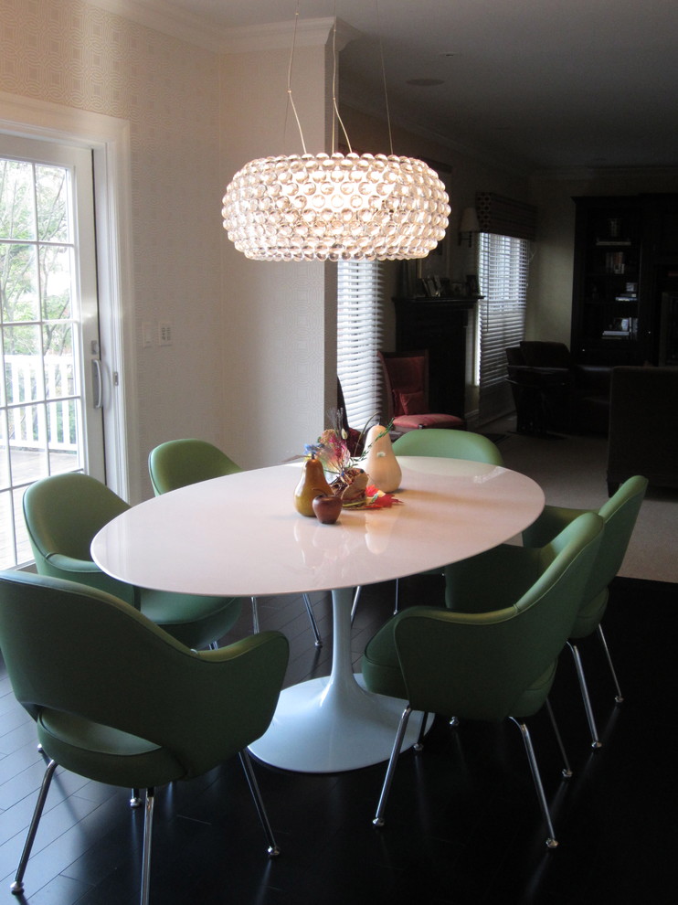 Design ideas for a contemporary dining room in New York.